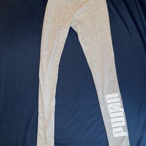 Puma Gray Leggings Athletic Stretchy Bottoms